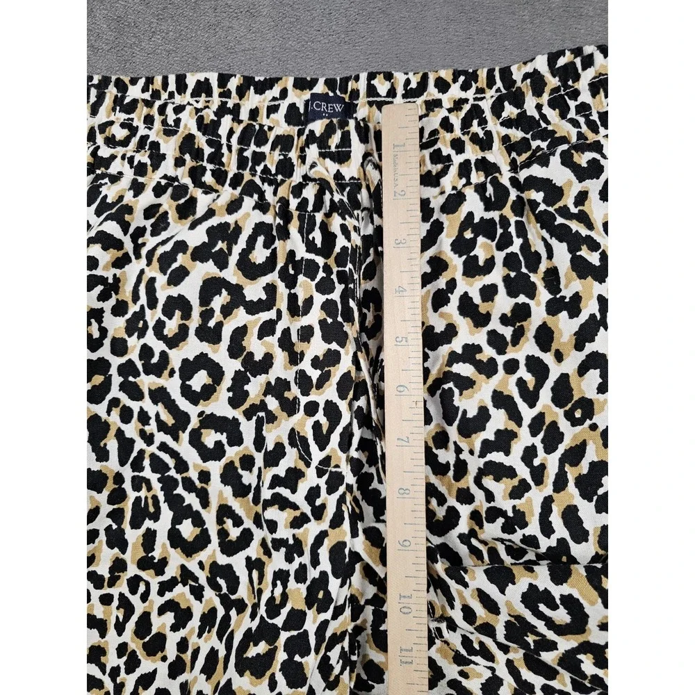 J.Crew Womens‎ Leopard Print Joggers 10 Linen Cotton Drawstring Casual Lounge